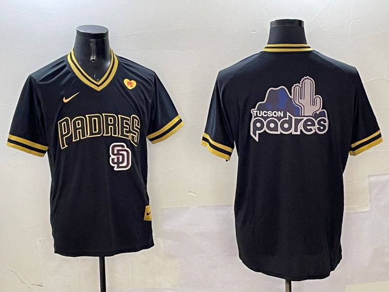 Men San Diego Padres Blank Black Gold Game 2025 Nike MLB Jersey style 14->san diego padres->MLB Jersey